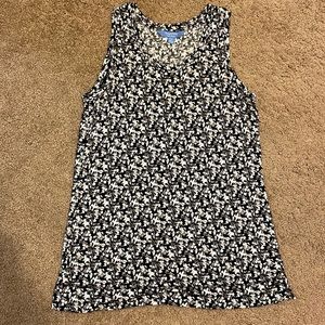 Vera Wang black & white floral tank top